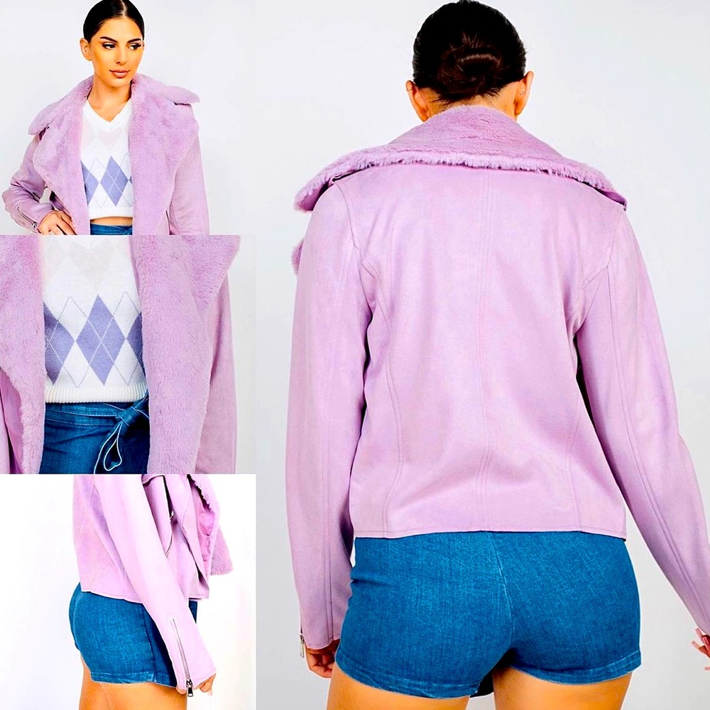 Haute Monde Faux Fir Suede Jacket